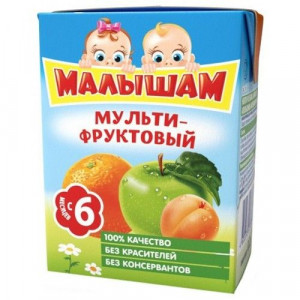 МАЛЫШАМ НЕКТАР (СОК) 200МЛ. МУЛЬТИФРУКТ МЯК. 8+МЕС. (ФРУТОНЯНЯ)