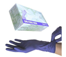 СФМ ПЕРЧАТКИ СМОТР. ФИОЛ.-ГОЛУБЫЕ Н/СТЕР. Н/ОПУДР. НИТРИЛ ТЕКСТУРИР. Р.XL(9-9,5) №100 (50ПАР) [SFM]