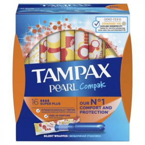 ТАМПАКС ТАМПОНЫ ПЕРЛ КОМПАК СУПЕР ПЛЮС АППЛ. №16 ДУО [TAMPAX]