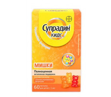 СУПРАДИН КИДС МИШКИ 4Г. №60 ПАСТИЛКИ ЖЕВ.