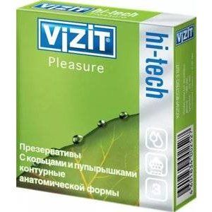 ВИЗИТ ПРЕЗЕРВАТИВ HI-TECH КОЛЬЦА+ПУПЫР.№3 PLEASURE [VIZIT]