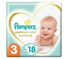 ПАМПЕРС ПОДГУЗН. ПРЕМИУМ КЕА 3 МИДИ 6-10КГ. №18 [PAMPERS]