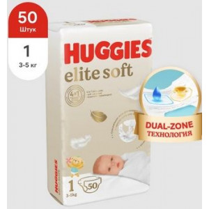 ХАГГИС ПОДГУЗНИКИ ЭЛИТ СОФТ 1 3-5КГ №50 [HUGGIES]