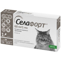 СЕЛАФОРТ 60МГ/1МЛ. №1 Р-Р Д/НАРУЖ.ПРИМ. Д/КОШЕК (ВЕТ.)