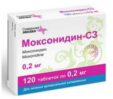 МОКСОНИДИН-СЗ 0,2МГ. №120 ТАБ. П/П/О /СЕВЕРНАЯ ЗВЕЗДА/