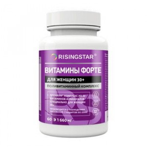 РАЙЗИНГСТАР ПОЛИВИТАМ. КОМПЛЕКС ВИТАМИНЫ ФОРТЕ ЖЕН. 1,66Г. №60 ТАБ. [RISINGSTAR]
