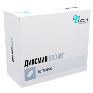 ДИОСМИН 600МГ. №60 ТАБ. П/П/О /ОЗОН/ ДИОСМИН 600МГ. №60 ТАБ. П/П/О /ОЗОН/