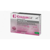 КЛАДАКСА 400МГ/100МГ. №12 ТАБ.ЖЕВ. Д/КОШЕК И СОБАК (ВЕТ.)