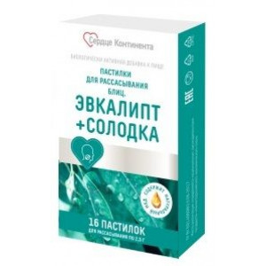 СЕРДЦЕ КОНТИНЕНТА БЛИЦ. ЭВКАЛИПТ+СОЛОДКА 2,5Г. №16 ПАСТИЛКИ Д/РАСС.