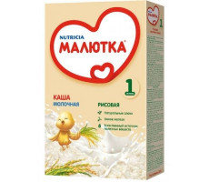 МАЛЮТКА КАША РИС МОЛ. 220Г/250Г. 4+МЕС.