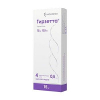 ТИРЗЕТТА 15МГ. 0,5МЛ. №4 Р-Р Д/П/К ШПРИЦ В АВТОИНЖЕКТОРЕ
